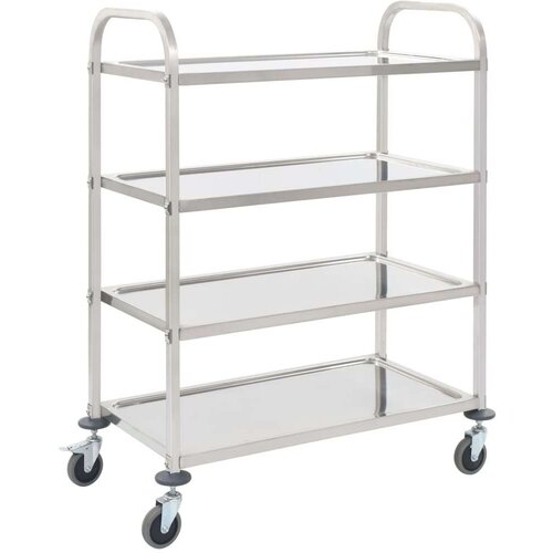 vidaXL Kuhinjska kolica s 4 razine od nehrđajućeg čelika 107x55x125 cm Cijene