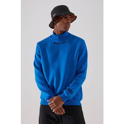 Trendyol Sax Men Regular/Regular Cut Turtleneck Embroidery Fleece Fleece Sweatshirt Slike