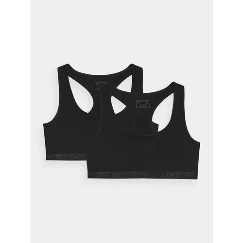 4f Women's Cotton Bra for Everyday Wear (2 Pack) - Black