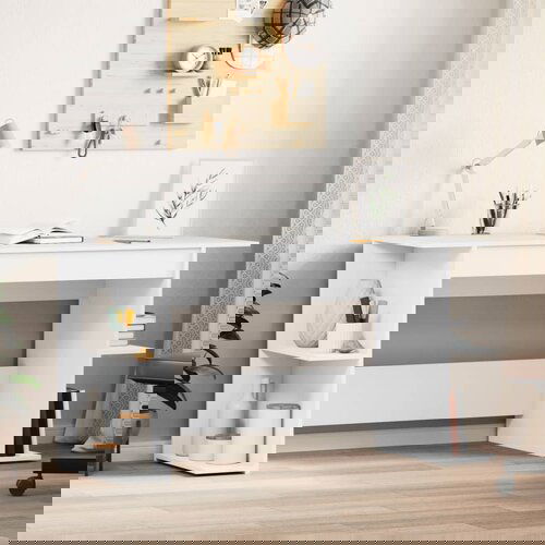 VidaXL Radni stol bijeli 140 x 50 x 75 cm od konstruiranog drva Slike