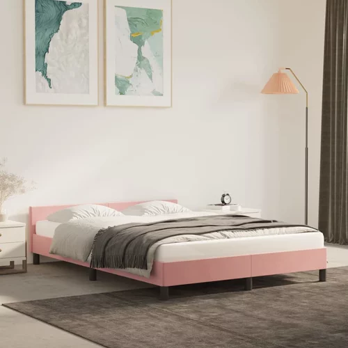  za krevet s uzglavljem ružičasti 140x190 cm baršunasti