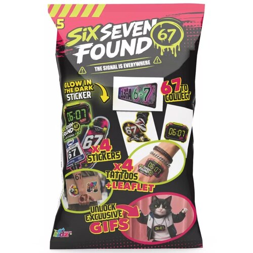Mga Entertainment Six-Seven Found komplet presenečenja z nalepko in tetovažo Slike