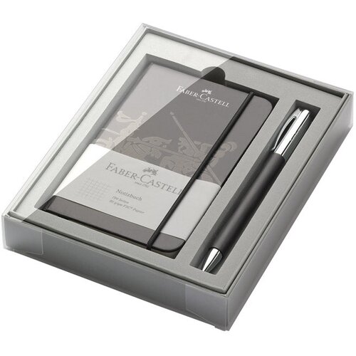  SET POKLON NOTES A6 KARO PLUS OLOVKA KEMIJSKA AMBITION FABER CASTELL 149623 CRNI Cene