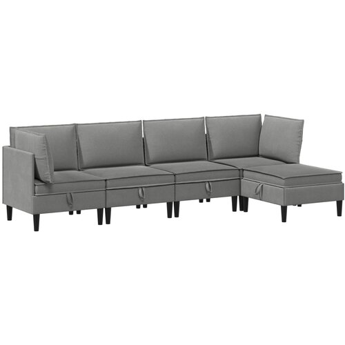  Set namje&scaron;taja za dnevni boravak 5 pcs Tamnosiva Tkanina Cijene