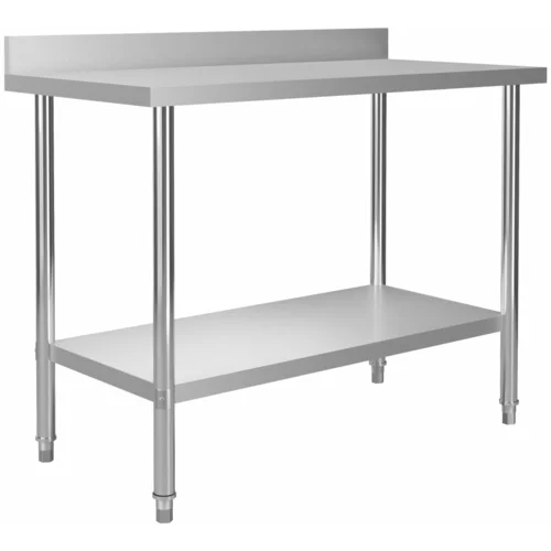 vidaXL Kuhinjska delovna miza z zaščitno ploščo 120x60x93 cm jeklo