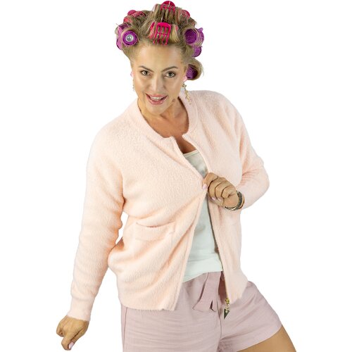 Pri Short cardigan unbuttoned sweater in fluffy knit fabric "COCO CHIC" Cijene