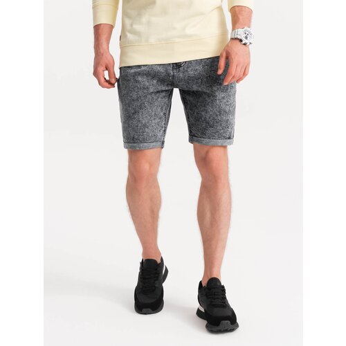 Ombre Men&amp;#039;s denim marbled shorts - gray Slike