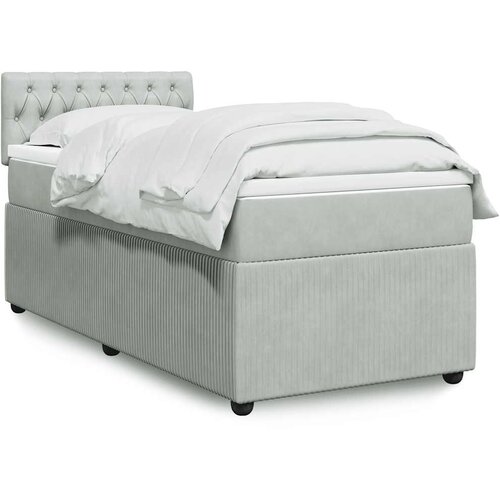 Box spring krevet s madracem svjetlosivi 80 x 200 cm bar&scaron;unasti Cijene