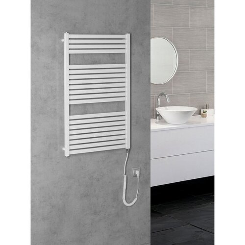 Aqualine električni kupatilski radijator tondi-e 400W 97x60 cm beo Slike