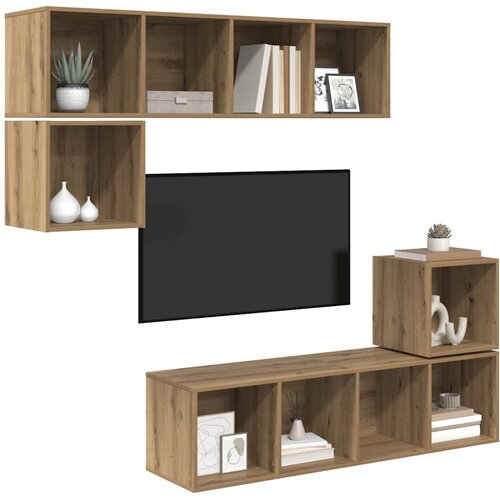  Set TV komoda 4 pcs Umjetnički hrast Konstruirano drvo Slike