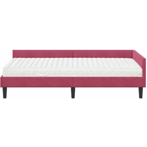  Kutni krevetni okvir s madracem 2 kom. Vinska crvena 90 x 200 cm Slike