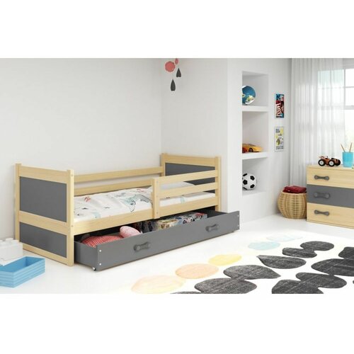 Rico drveni dečiji krevet - bukva - sivi - 200x90 cm M539DNE Slike