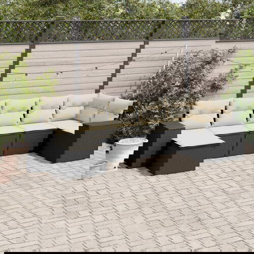 vidaXL 7-dijelni set vrtnih sofa od poliratana s jastucima crni Cijene