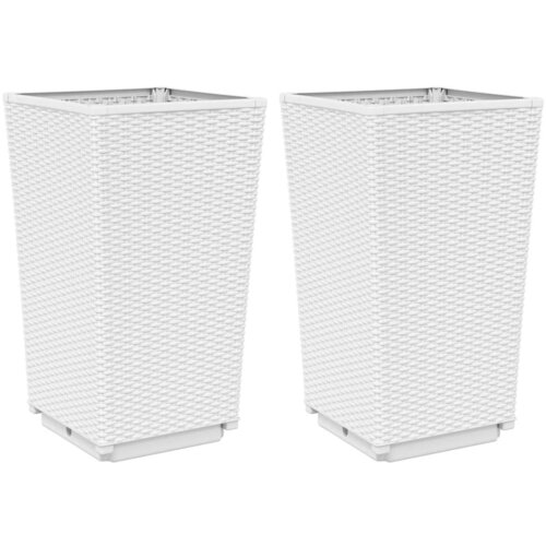 Maison Chic Vrtna cvetlična korita - Cvetlični Lonec 2 kosa bela 32,5x32,5x57 cm PP, (21790302) Cene