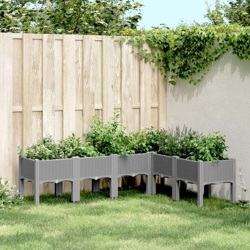 VidaXL Vrtna sadilica s nogama svjetlosiva 160 x 120 x 42 cm PP Slike