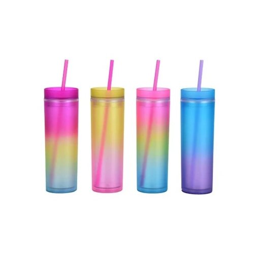  Style, ča&amp;scaron;a sa cevčicom, plastična, duga, 470 ml, miks Slike