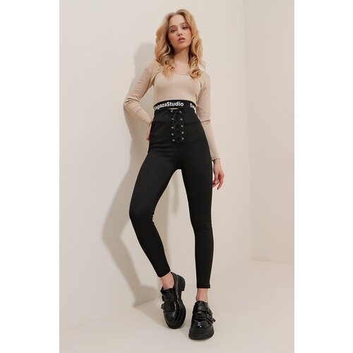 Trend Alaçatı Stili Leggings - Black - High Waist Slike