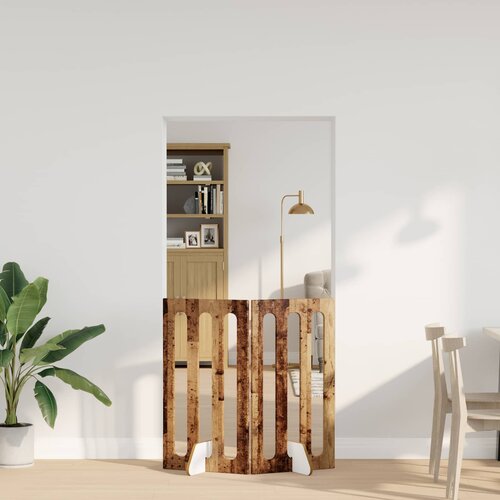  Preklopna ogradica za kućne ljubimce 2 pcs Drvo hrasta Slike
