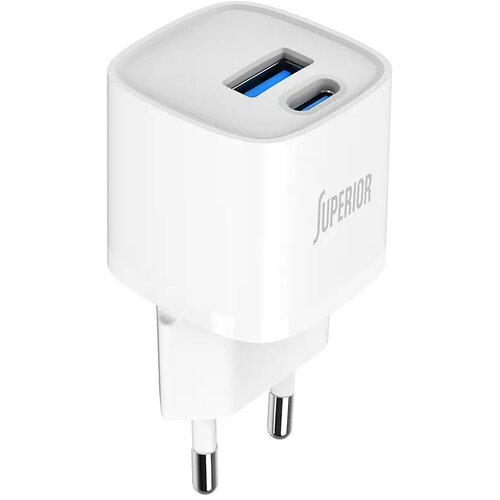 Superior Kućni punjač SU-P104 30W GaN Super Fast USB A QC3.0+Type C, Belo Cene