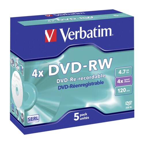 Verbatim 1x5 DVD-RW 4,7GB 4x Speed, Jewel Case Slike