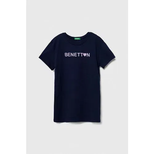 United Colors Of Benetton Dječja pamučna majica kratkih rukava boja: tamno plava