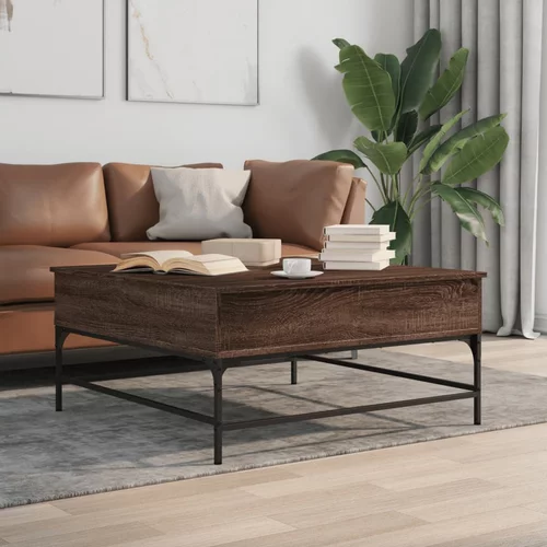  Stolić za kavu smeđa boja hrasta 95x95x45 cm od drva i metala