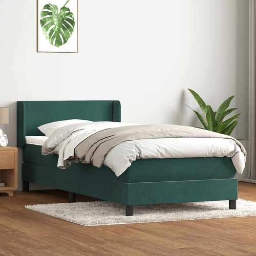 Box spring postelja z vzmetnico Temno zelena 80x210 cm žamet, (21792345) Cene