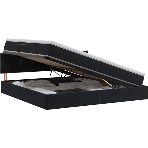  Krevet s od storage s uzglavljem Crna 200 x 200 cm Bar&amp;scaron;un Slike