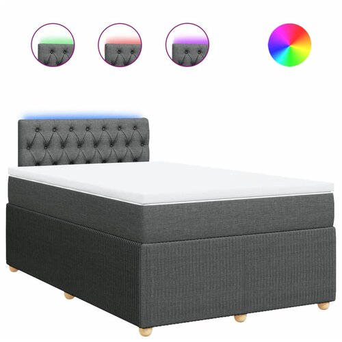 vidaXL Box spring postelja z vzmetnico temno siva 120x190 cm blago, (21308736) Cene