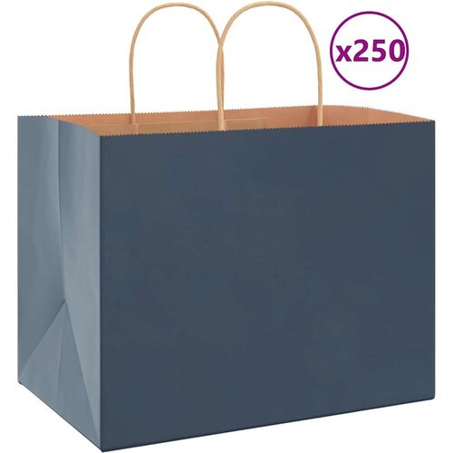  Papirnate vrećice 250 kom s ručkama plave 32x22x24 cm Cijene