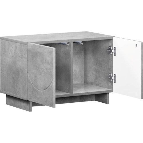  TV stalak 60 x 34.5 x 40 cm Betonska siva Konstruirano drvo Slike