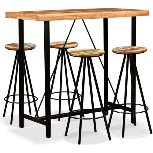 In barska garnitura 5-delna trden akacijev les predelan les Cene