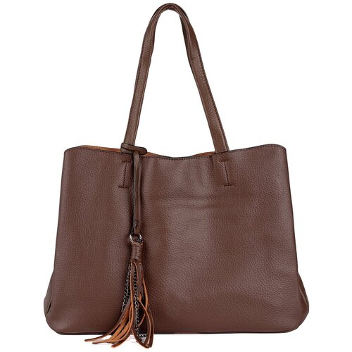 Shelvt brown large bag with tassels Slike