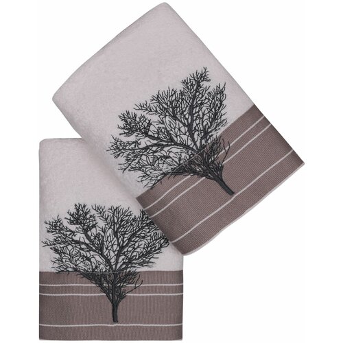 infinity - white whitebeige hand towel set (2 pieces) Slike