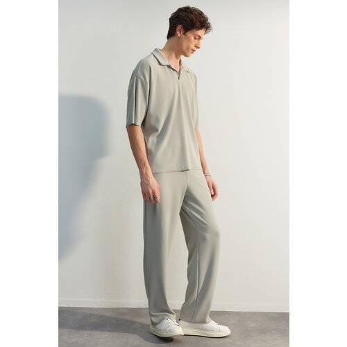 Trendyol Limited Edition Stone Men's Comfortable Cut/Wide Leg Textured Ottoman Hidden Drawstring Sweatpants. Cijene