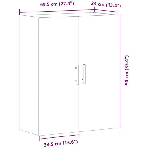 VidaXL Zidni ormarić boja starog drva 69,5x34x90 cm Slike