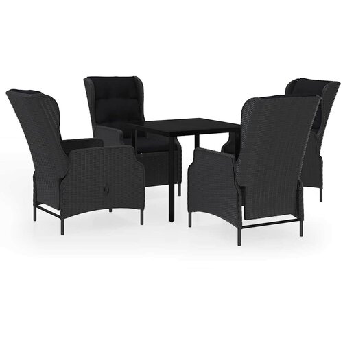  5-dijelni vrtni blagovaonski set tamnosivi Siva Dužina stola 80 cm Slike