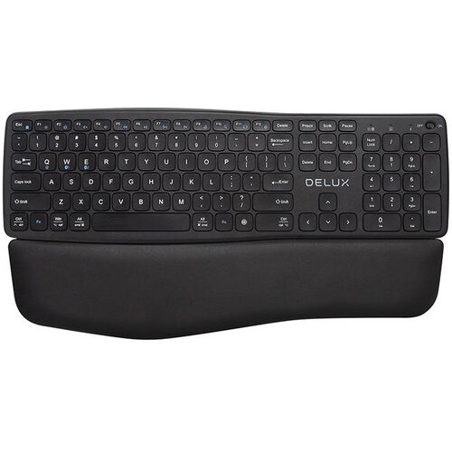 Delux Brezžična ergonomska tipkovnica GM908CV BT+2.4G (črna), (20772949) Cene