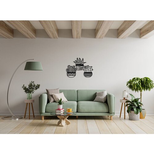 Wallity zidna dekoracija cactus, 20 x 25 cm, crna Slike