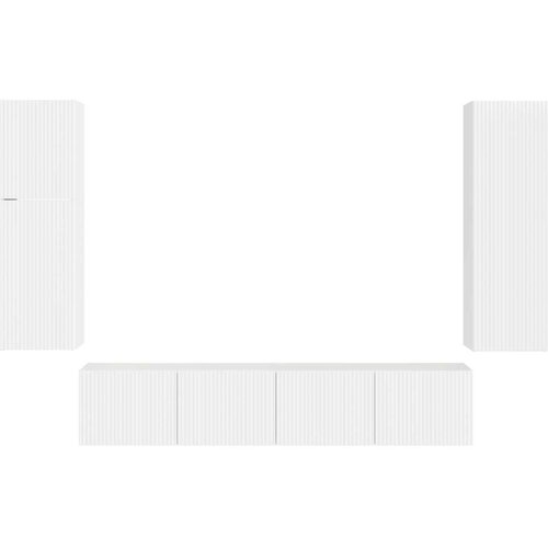  Komplet TV omaric 4 pcs Visok sijaj bela Konstruiran les - - Bela - 57.9 - 30 x 31 x 100 cm - 2025-vidaXL-Uvoz_2 Slike