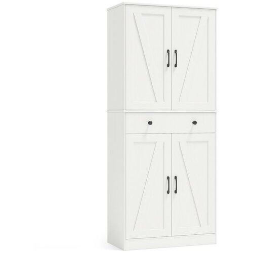  Visoki kuhinjski ormarić s 4 vrata i ladicom te 3 podesive police, bijeli Cijene