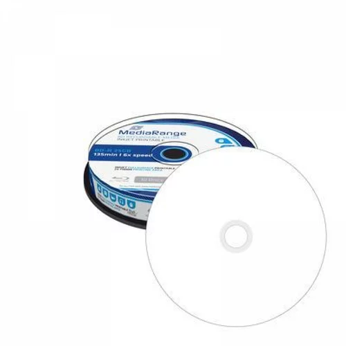 Mediarange Blu Ray BD-R 6x 25GB Full Surface White Printable, 10 kom