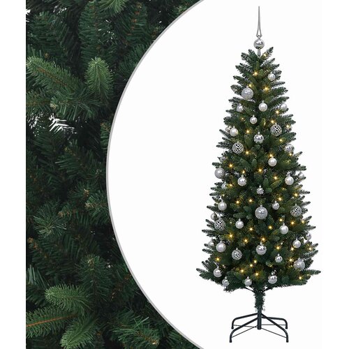  Umjetno božićno drvce s kuglicama 120 cm 150 LED lampica Slike