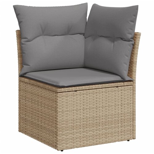  9-dijelni set vrtnih sofa s jastucima bež od poliratana 85 x 62 x 69 cm Slike