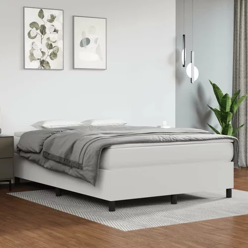  Box spring postelja z vzmetnico bel 140x190 cm umetno usnje, (20726602)