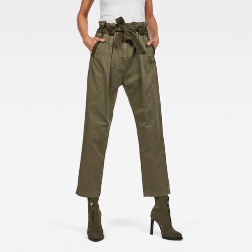 G-star Pants - Bronson army paperbag wmn green Slike