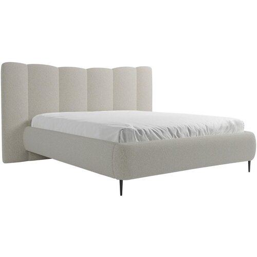 MID.YOU OBLAZINJENA POSTELJA 180 cm x 200 cm , les, tekstil, leseni material svetlo siva Slike