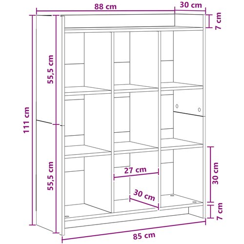 Police za knjige Betonska siva 87,5 x 30 x 111 cm Slike