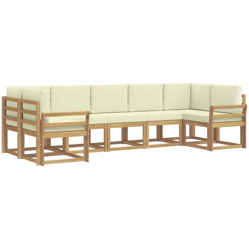  Set vanjskih sofa 7 kom. Bijela i krem Smeđa 304 x 130,5 x 73 cm Slike