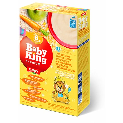 Baby king premium pirinčano-kukuruzne cerealije bez saharoze sa jabukom i šargarepom Slike